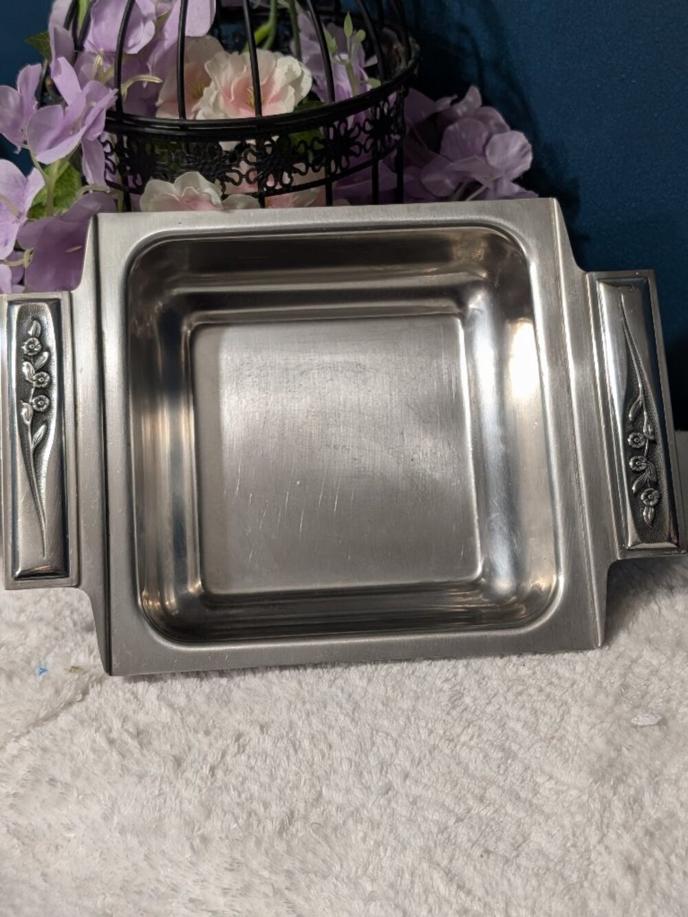 Vintage F.B. Rogers Silver Plated Square Serving Tray with Handles
